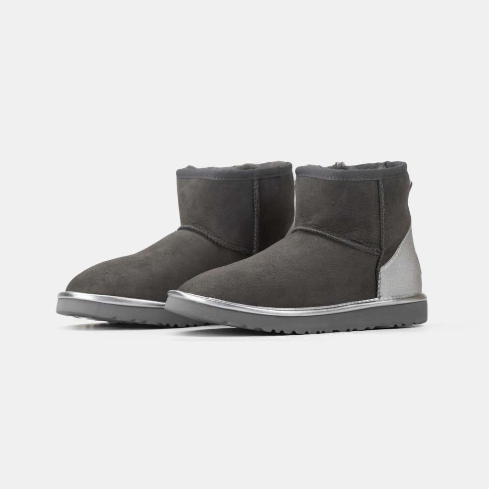 Жіночі UGG Міні Сірі Замша Металлік Classic Mini Grey Chromium — фото 4