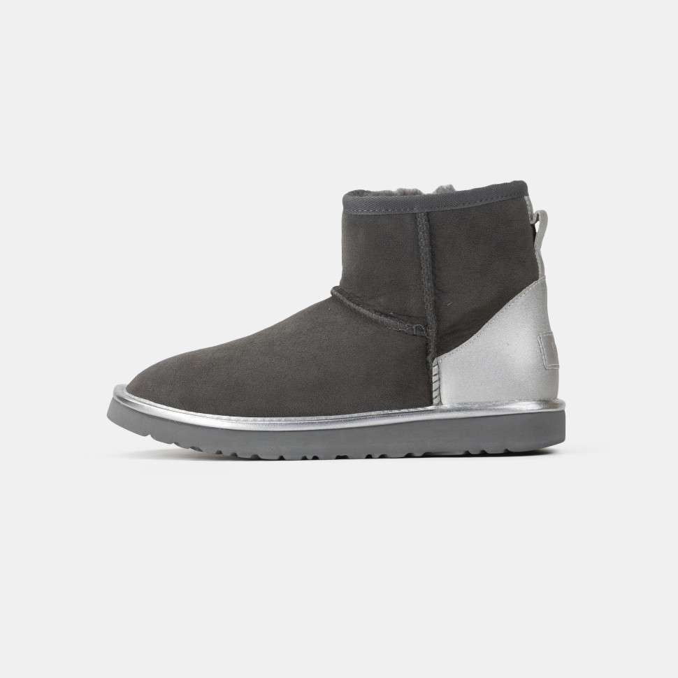 Жіночі UGG Міні Сірі Замша Металлік Classic Mini Grey Chromium — фото 7