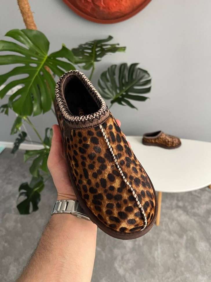 Жіночі UGG Тасман Сліппер Ультра Міні Леопардові Шльопанці Tasman Caspian Burnt Cedar — фото 2