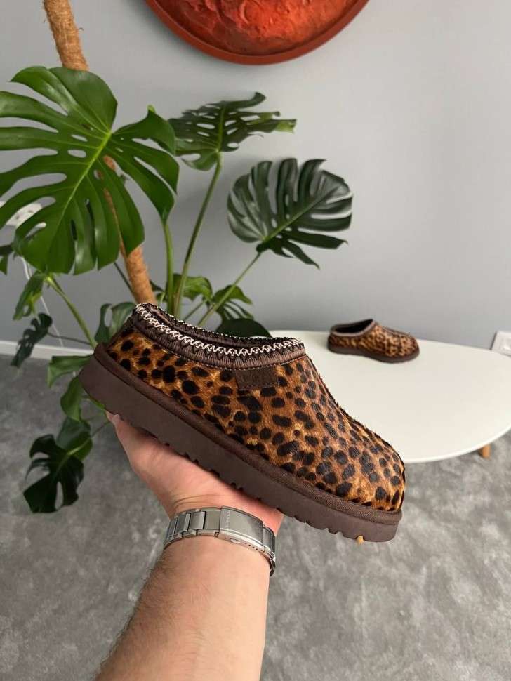 Жіночі UGG Тасман Сліппер Ультра Міні Леопардові Шльопанці Tasman Caspian Burnt Cedar — фото 4