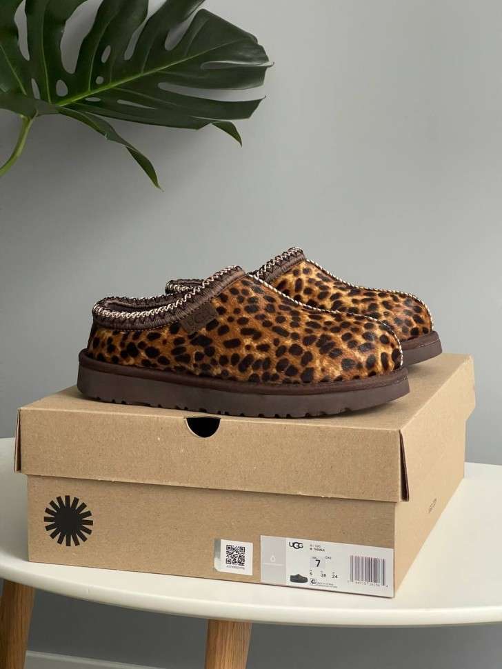 Жіночі UGG Тасман Сліппер Ультра Міні Леопардові Шльопанці Tasman Caspian Burnt Cedar — фото 10