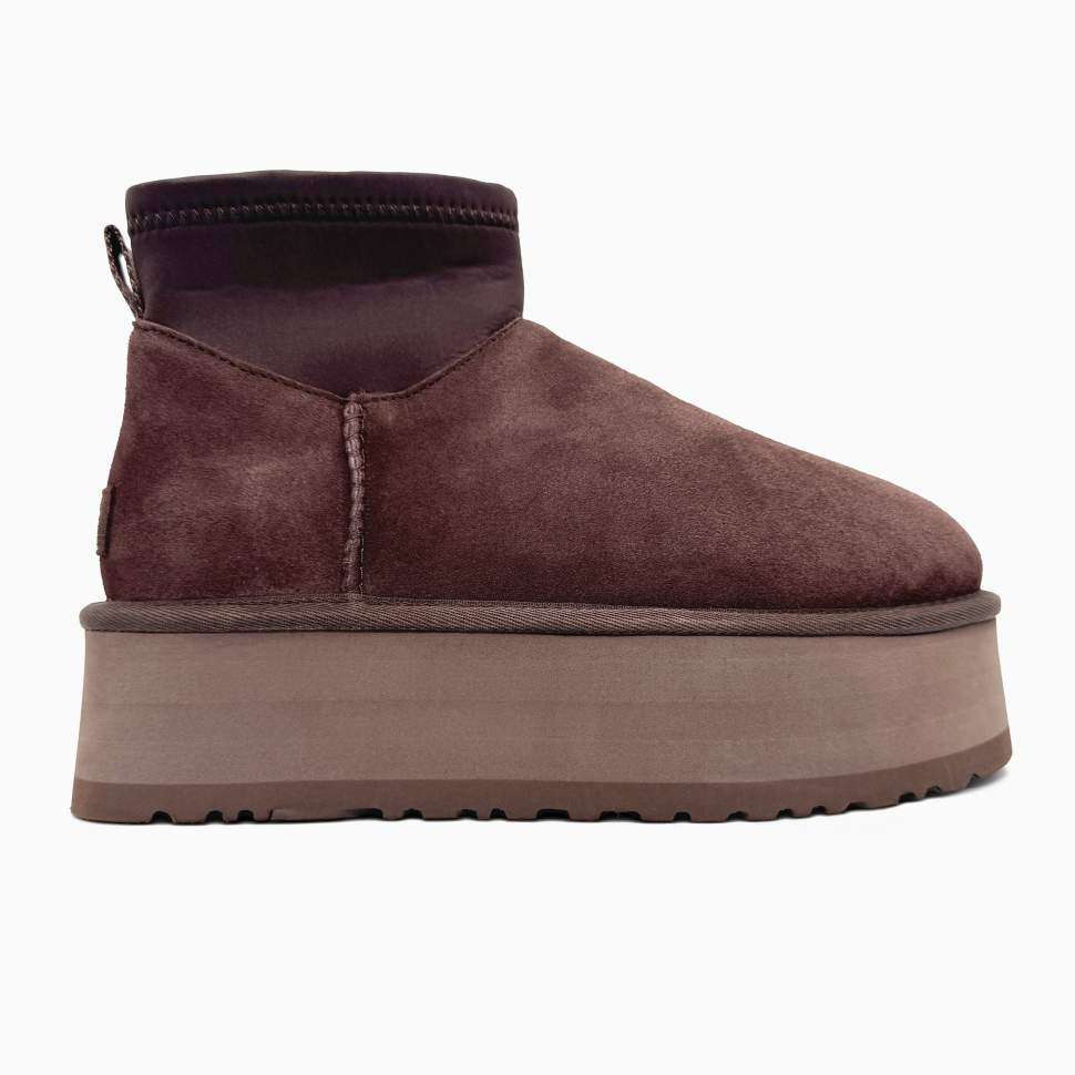 Жіночі UGG Платформа Міні Діппер Коричневі Classic Mini Dipper Platform Thundercloud Brown Chocolate