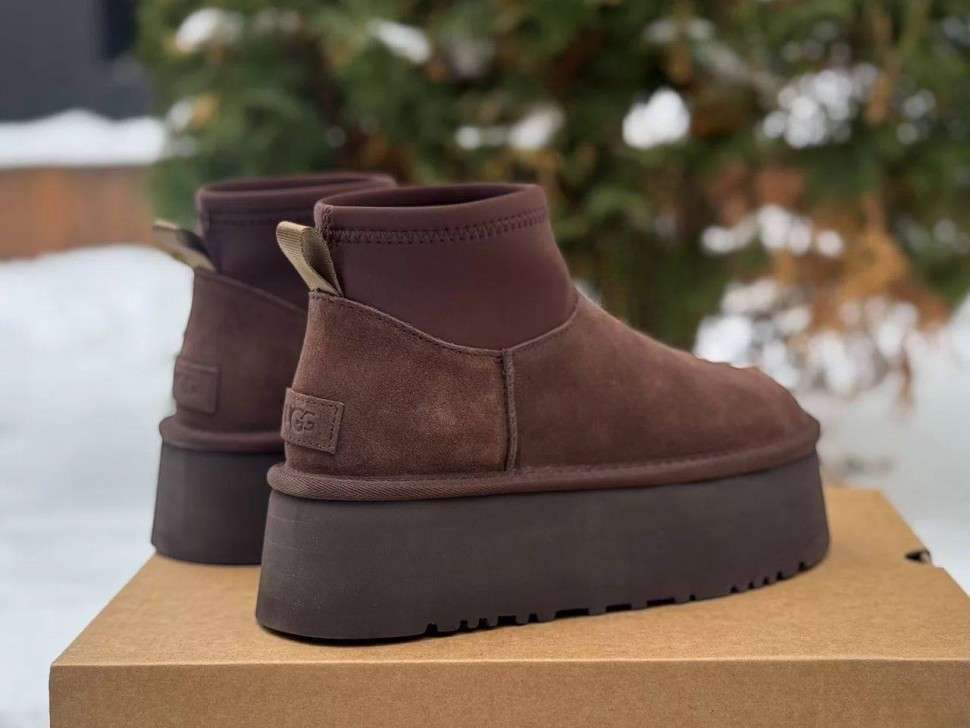 Жіночі UGG Платформа Міні Діппер Коричневі Classic Mini Dipper Platform Thundercloud Brown Chocolate — фото 3