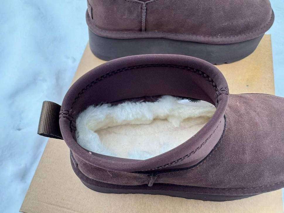 Жіночі UGG Платформа Міні Діппер Коричневі Classic Mini Dipper Platform Thundercloud Brown Chocolate — фото 10