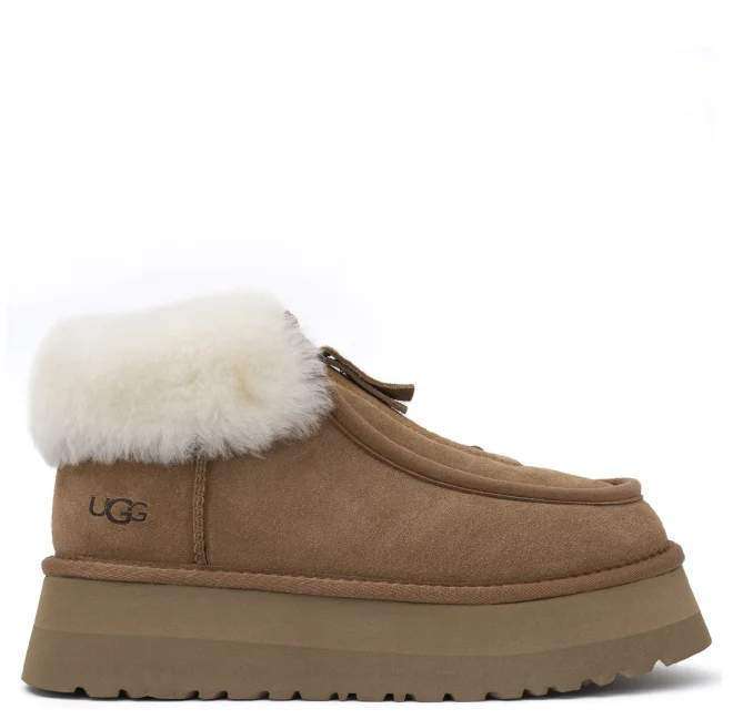 Жіночі UGG Платформа Замша Коричневі з Змійкою Funkette Boot Chestnut Suede