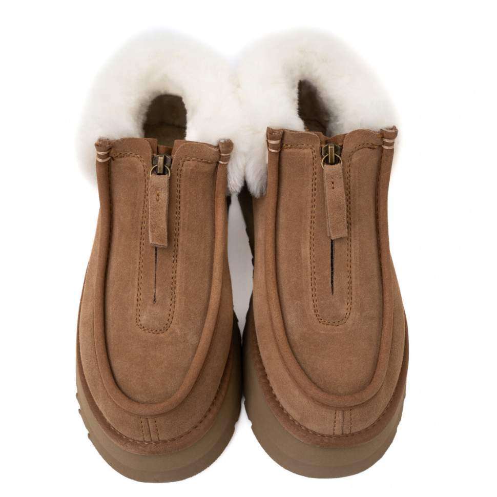 Жіночі UGG Платформа Замша Коричневі з Змійкою Funkette Boot Chestnut Suede — фото 3