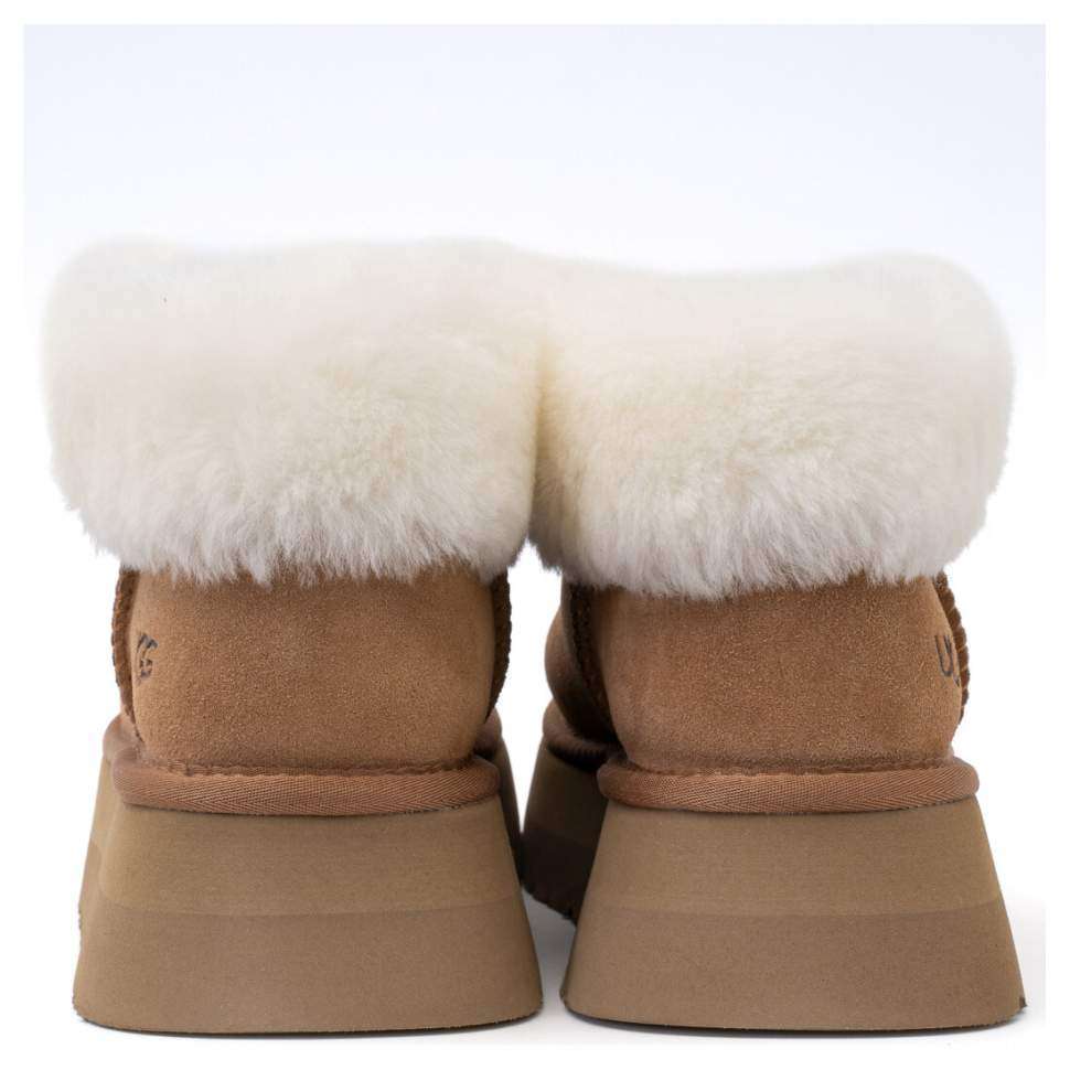 Жіночі UGG Платформа Замша Коричневі з Змійкою Funkette Boot Chestnut Suede — фото 5