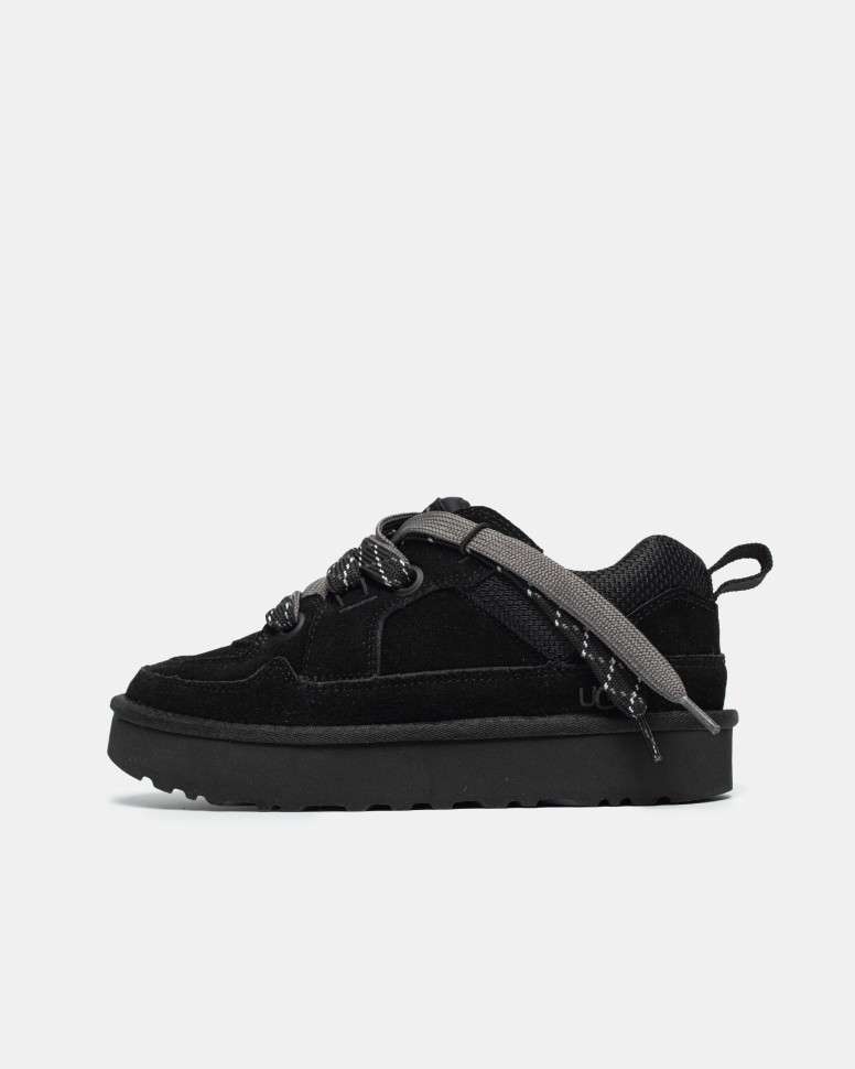 Жіночі UGG Низькі Кросівки Зимові Замшеві Чорні Термо Lo Lowmel Black — фото 5