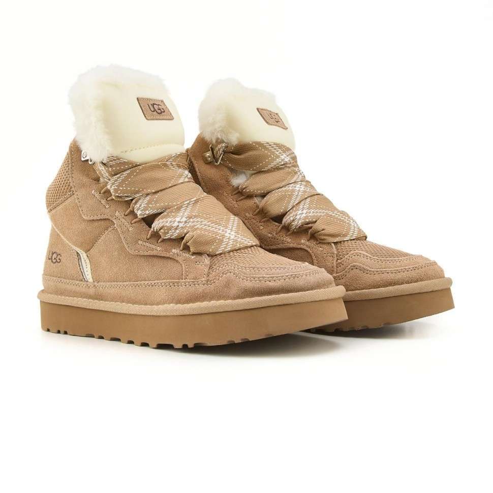 Жіночі UGG Кросівки Зимові Високі Замшеві Бежеві Lowmel Sneaker high Beige — фото 5