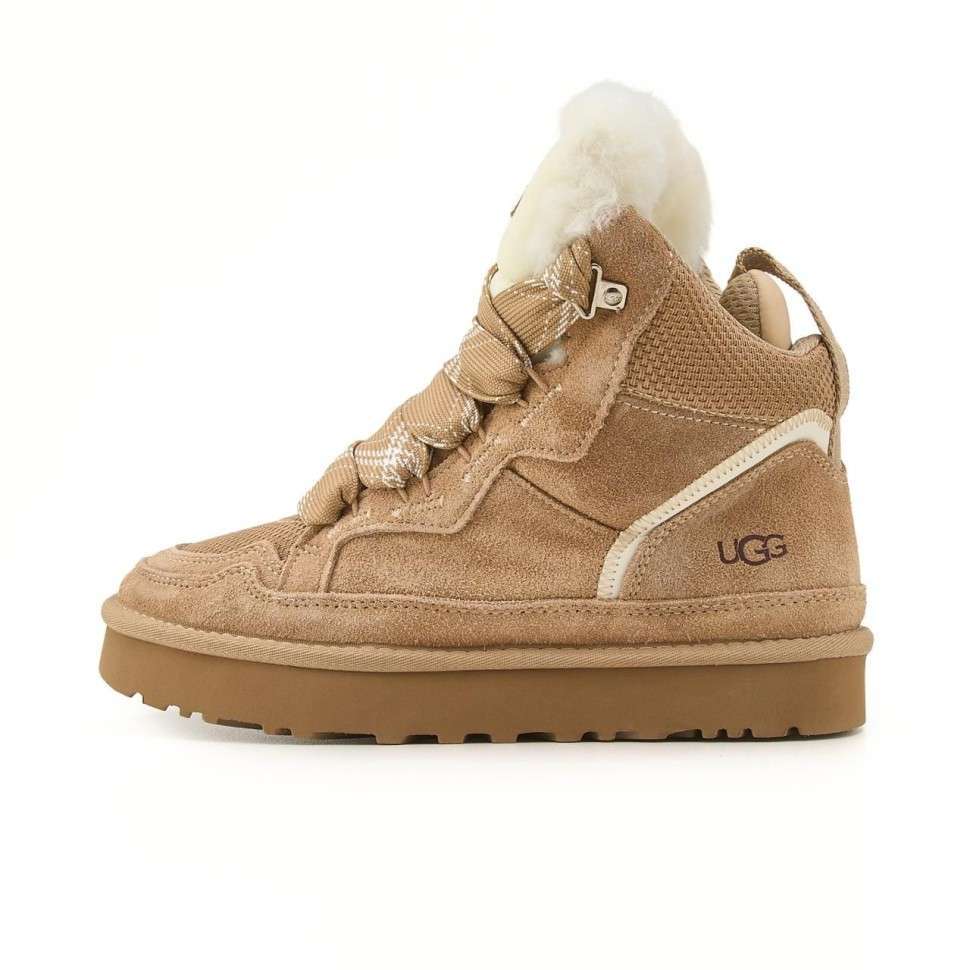 Жіночі UGG Кросівки Зимові Високі Замшеві Бежеві Lowmel Sneaker high Beige — фото 6