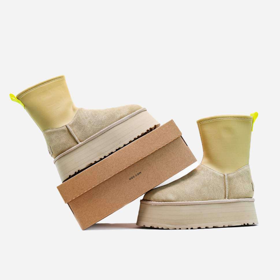 Жіночі UGG Платформа Діппер Бежеві Platform Classic Dipper Sand Boots — фото 9