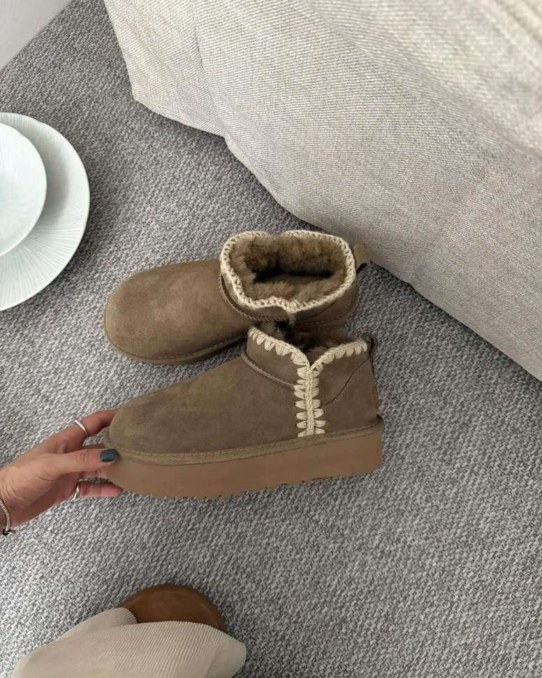 Жіночі UGG Сліппер Ультра Міні Платформа Світло Коричневі Хакі Eskimo Light Brown — фото 7
