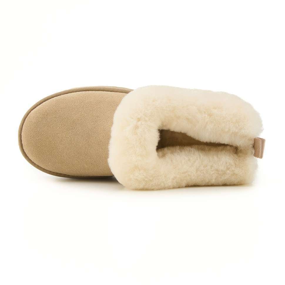 Жіночі UGG Тазель Платформа Чоботи Сліпери Тапці Бежеві Замша з Хутром Tazzelle Mustard Seed — фото 4