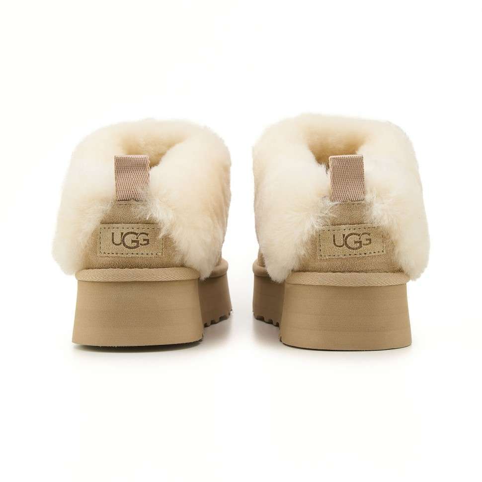 Жіночі UGG Тазель Платформа Чоботи Сліпери Тапці Бежеві Замша з Хутром Tazzelle Mustard Seed — фото 5