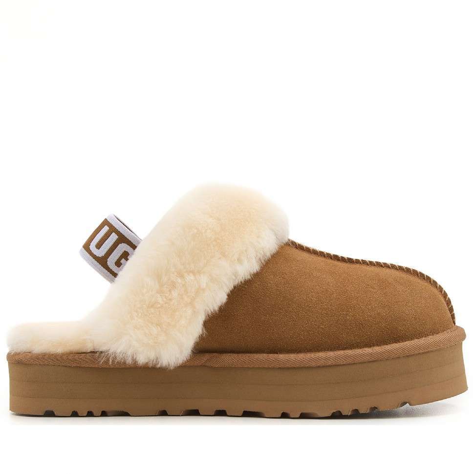 Жіночі UGG Сандалі Платформа Помаранчеві Замша Funkette Slippers Platform Chestnut v2