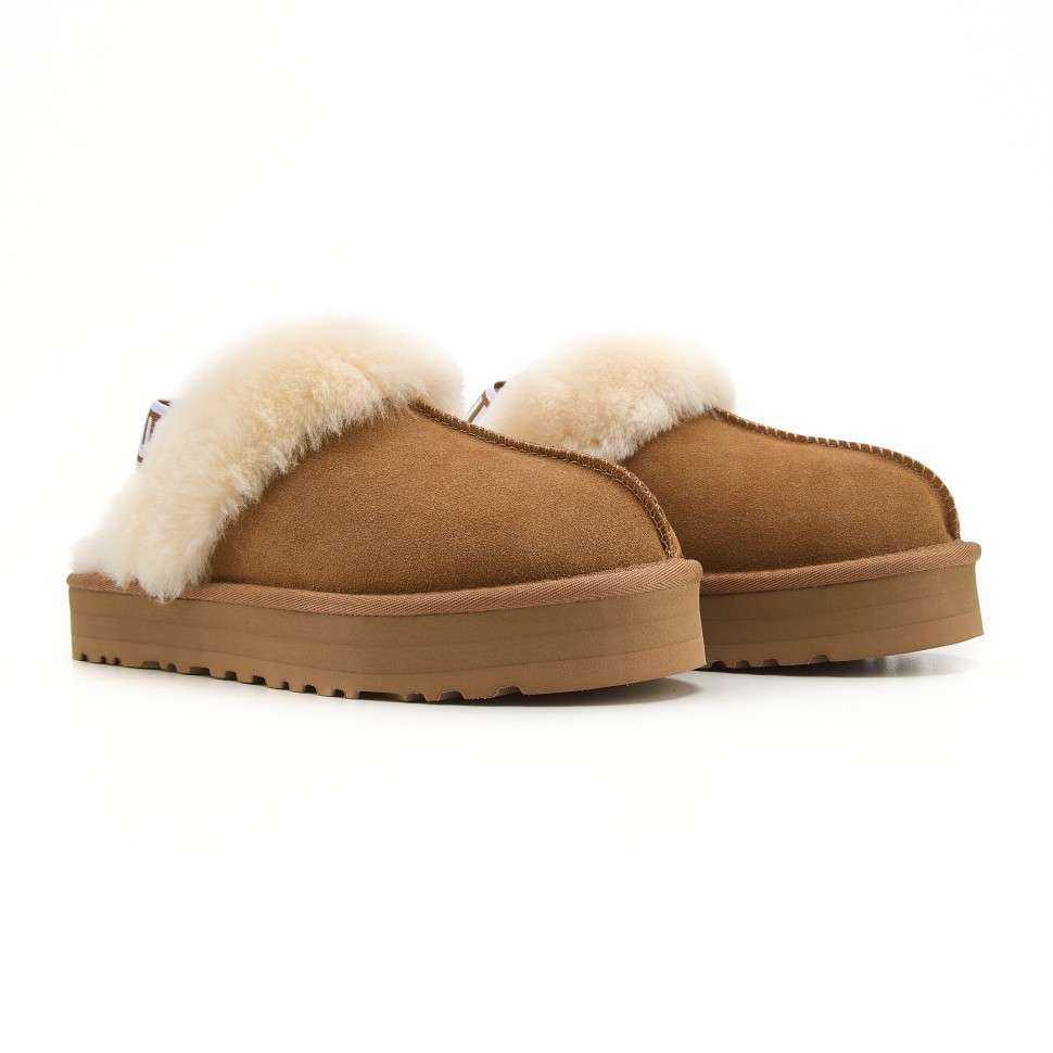 Жіночі UGG Сандалі Платформа Помаранчеві Замша Funkette Slippers Platform Chestnut v2 — фото 4