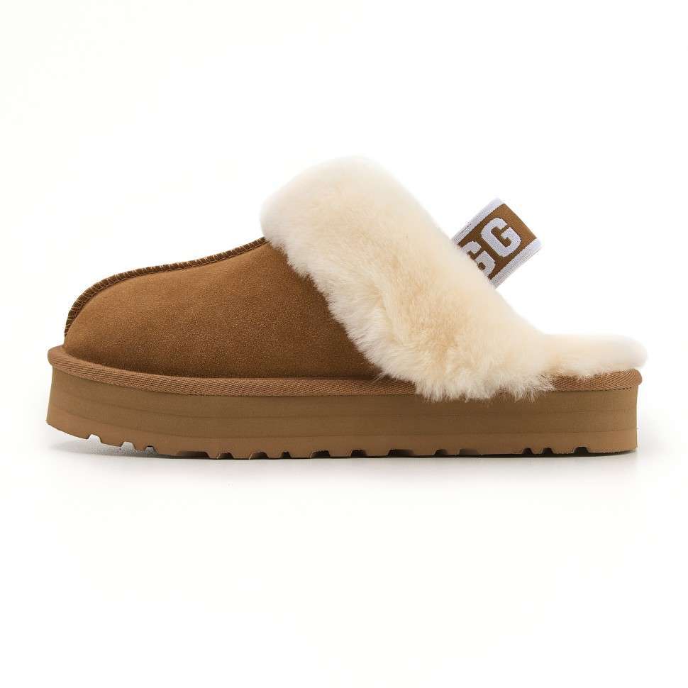 Жіночі UGG Сандалі Платформа Помаранчеві Замша Funkette Slippers Platform Chestnut v2 — фото 5