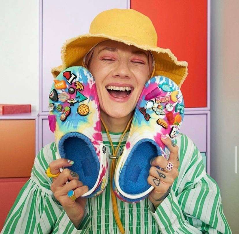 Дитячі Crocs Клог Утеплені Світло Сині Classic Lined Clog Tie Dye Powder Blue /Multi — фото 12