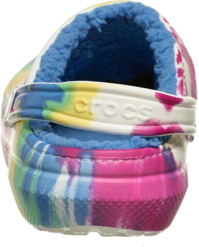 Дитячі Crocs Клог Утеплені Світло Сині Classic Lined Clog Tie Dye Powder Blue /Multi — фото 7