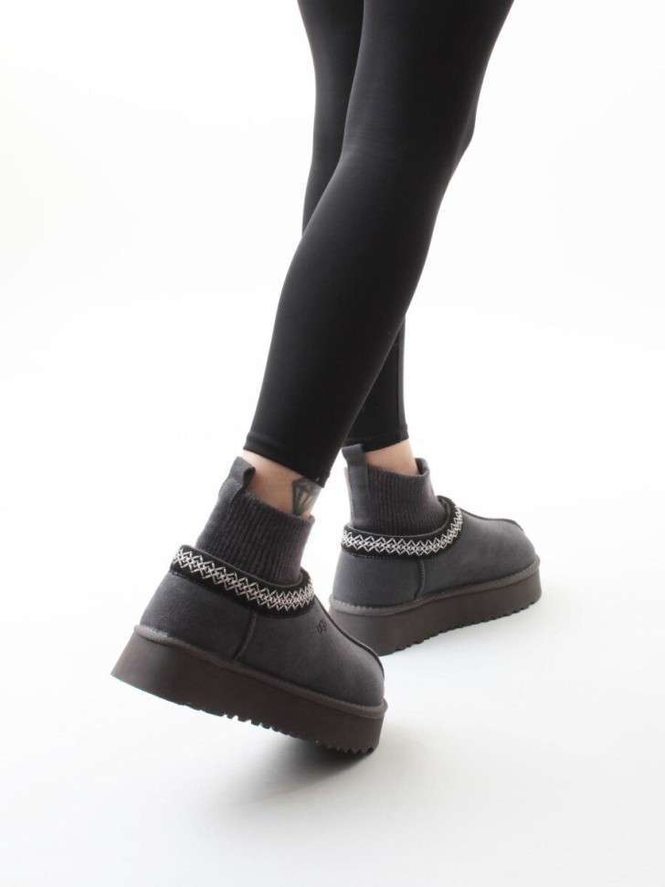 Жіночі UGG Тазз Вязані Сліппер Сірі Ультра Міні Платформа Чорні Tazz Platform Grey — фото 6