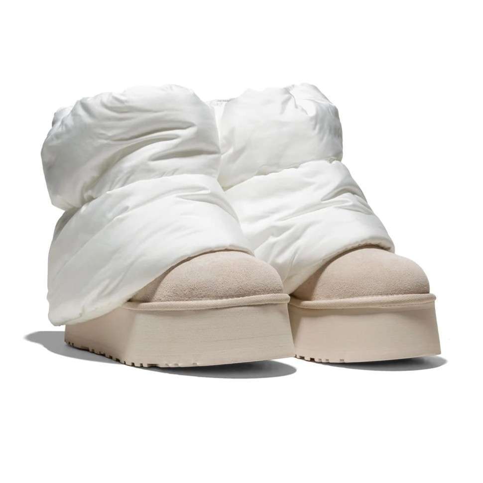 Жіночі UGG Платформа Міні Діппер Бежеві Platform Classic Mini Dipper PUFFER Beige Sand — фото 2