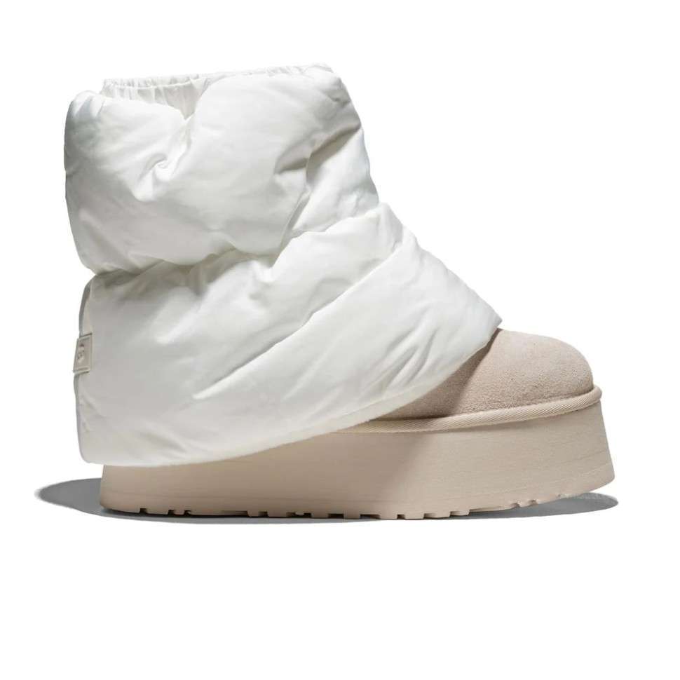 Жіночі UGG Платформа Міні Діппер Бежеві Platform Classic Mini Dipper PUFFER Beige Sand — фото 5