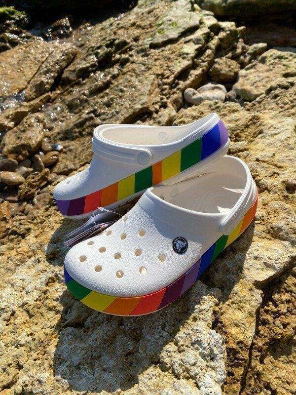 Жіночі Crocs Crocband Rainbow Block Clog White — фото 2