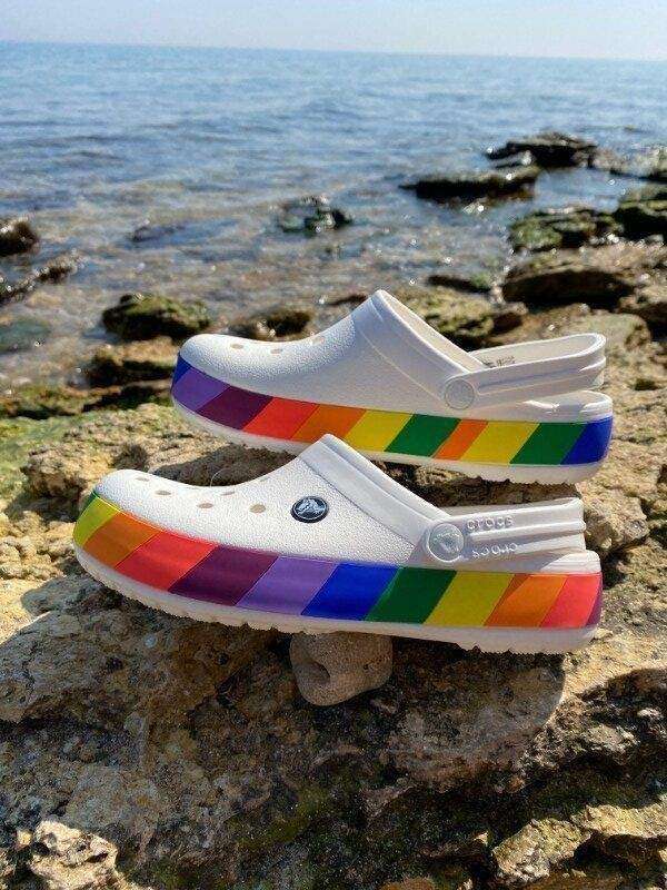 Жіночі Crocs Crocband Rainbow Block Clog White — фото 3