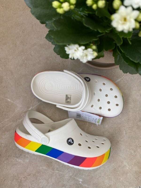 Жіночі Crocs Crocband Rainbow Block Clog White — фото 4