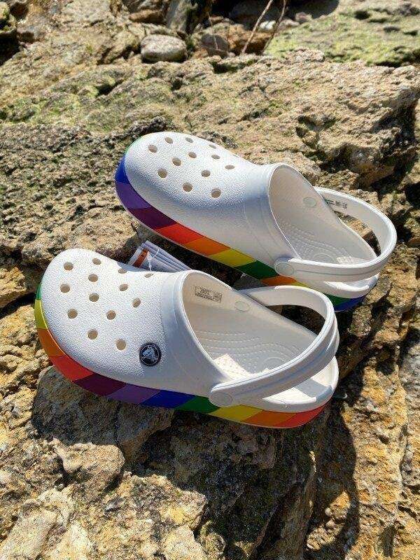 Жіночі Crocs Crocband Rainbow Block Clog White — фото 5