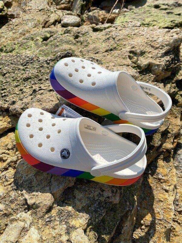 Жіночі Crocs Crocband Rainbow Block Clog White — фото 6