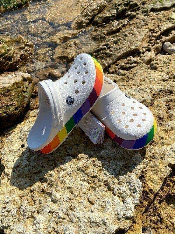 Жіночі Crocs Crocband Rainbow Block Clog White — фото 7