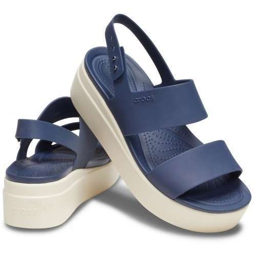 Жіночі Сандалі Crocs Brooklyn Low Wedge Navy /Stucco — фото 1