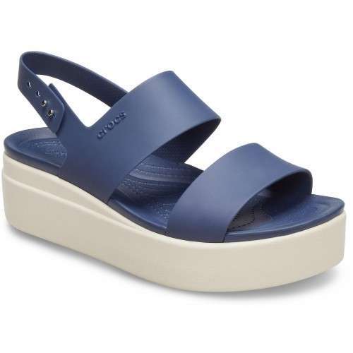 Жіночі Сандалі Crocs Brooklyn Low Wedge Navy /Stucco — фото 9