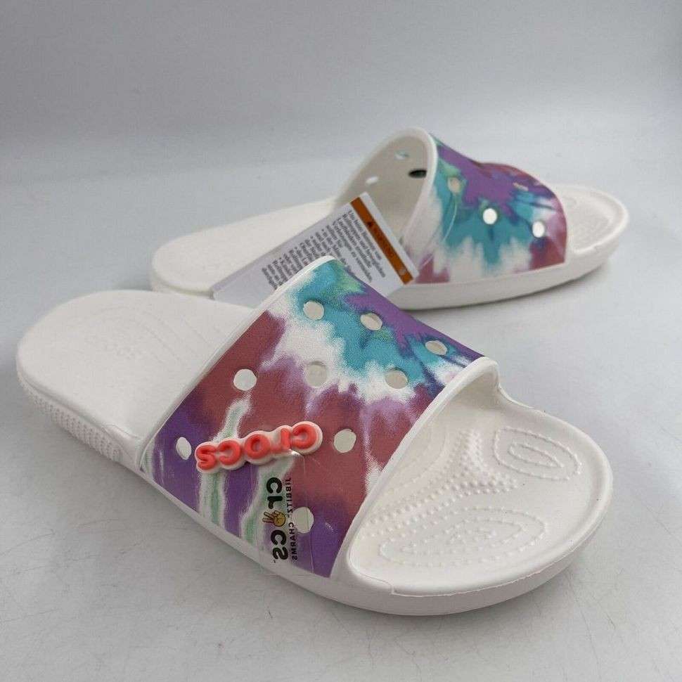 Жіночі шльопанці Crocs Classic Tie-Dye Graphic Slide — фото 7