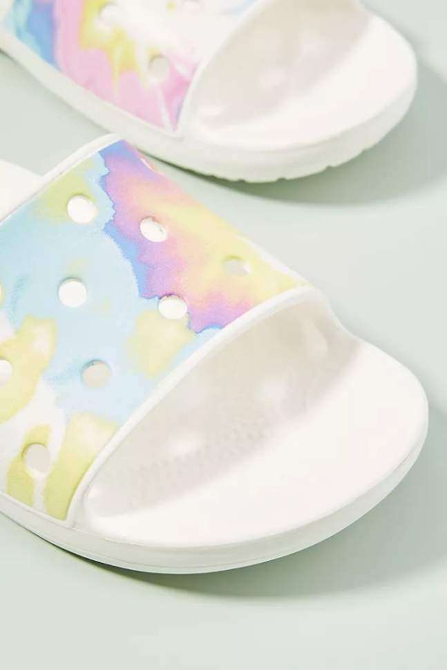 Шльопанці Crocs Classic Tie-Dye Graphic Slide White / Multi — фото 11