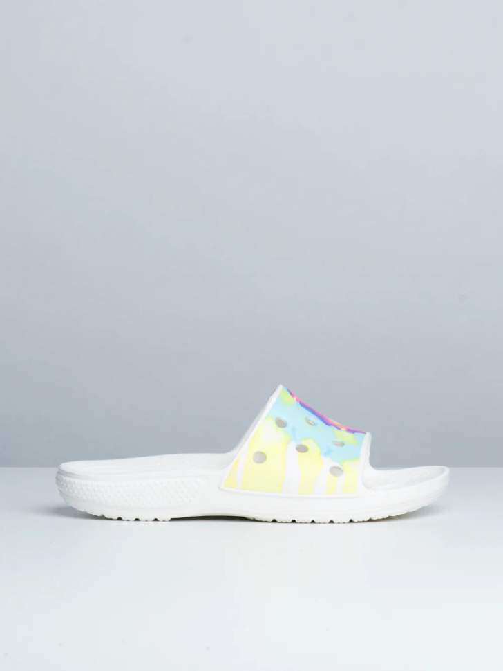 Шльопанці Crocs Classic Tie-Dye Graphic Slide White / Multi — фото 14