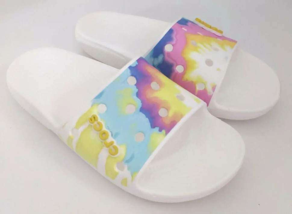 Шльопанці Crocs Classic Tie-Dye Graphic Slide White / Multi — фото 15