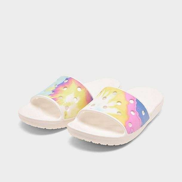 Шльопанці Crocs Classic Tie-Dye Graphic Slide White / Multi — фото 3