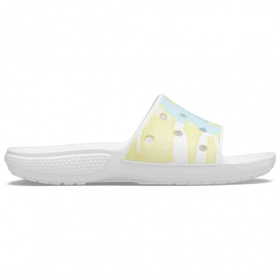 Шльопанці Crocs Classic Tie-Dye Graphic Slide White / Multi — фото 7