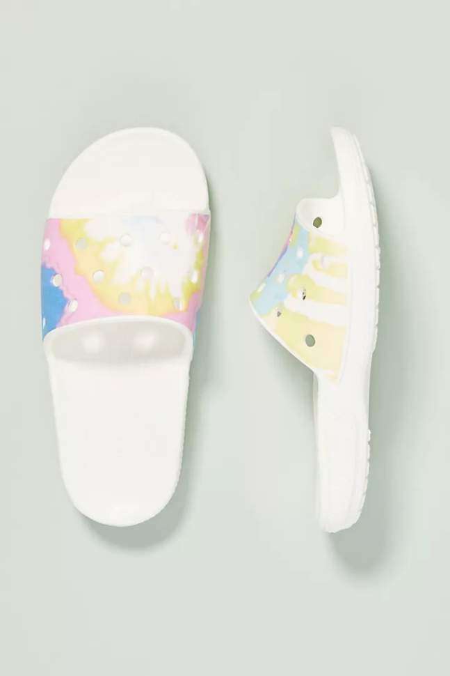Шльопанці Crocs Classic Tie-Dye Graphic Slide White / Multi — фото 9