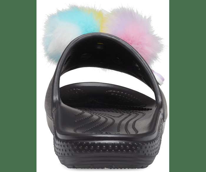 Жіночі шльопанці Crocs Classic Fur Sure Slide Black — фото 5