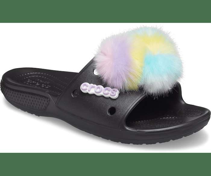 Жіночі шльопанці Crocs Classic Fur Sure Slide Black — фото 6
