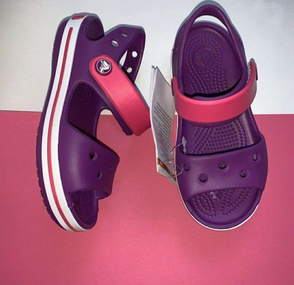 Дитячі сандалії для дівчинки Crocs Crocband Sandal Amethyst/Paradise Pink — фото 2