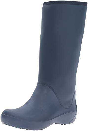 Жіночі гумові чоботи Crocs RainFloe Tall Boot Navy — фото 6