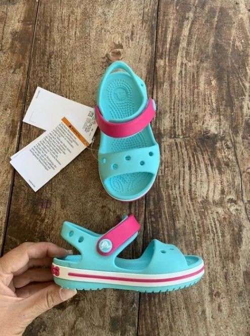 Дитячі сандалії для дівчинки Crocs Crocband Kids Sandal Pool/Candy Pink — фото 2