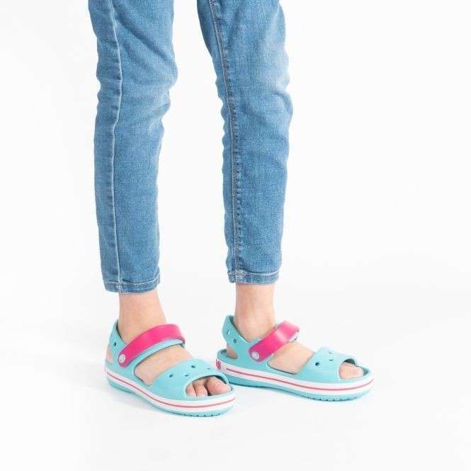 Дитячі сандалії для дівчинки Crocs Crocband Kids Sandal Pool/Candy Pink — фото 14