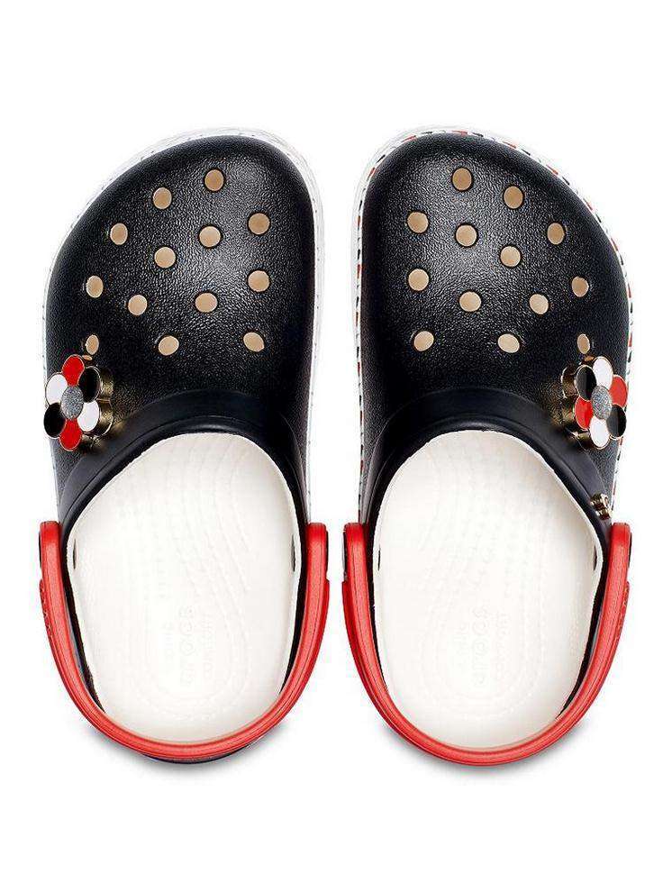 Детские Crocs Крокбенд Чёрные Drew X Crocband Chevron Clog Black/White — фото 11