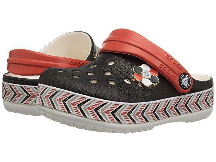 Детские Crocs Крокбенд Чёрные Drew X Crocband Chevron Clog Black/White — фото 6
