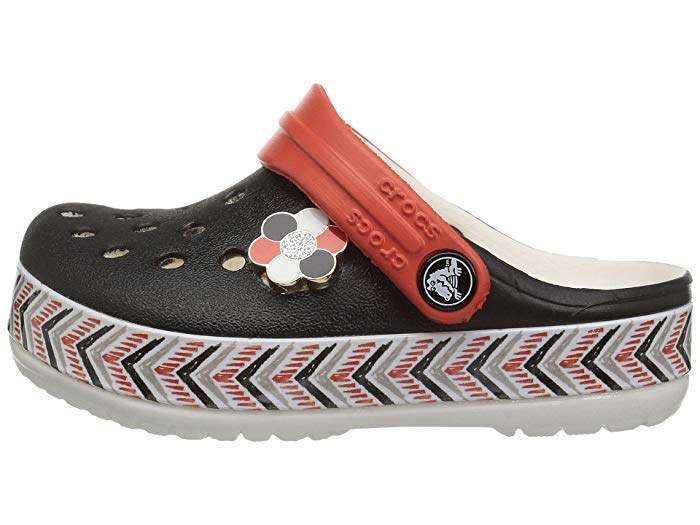 Детские Crocs Крокбенд Чёрные Drew X Crocband Chevron Clog Black/White — фото 7